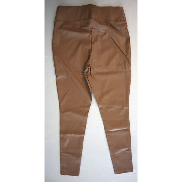 INC International Concepts Women's Sz 6 Ginger Crisp Brown Faux Leather Leggings - Picture 2 of 10